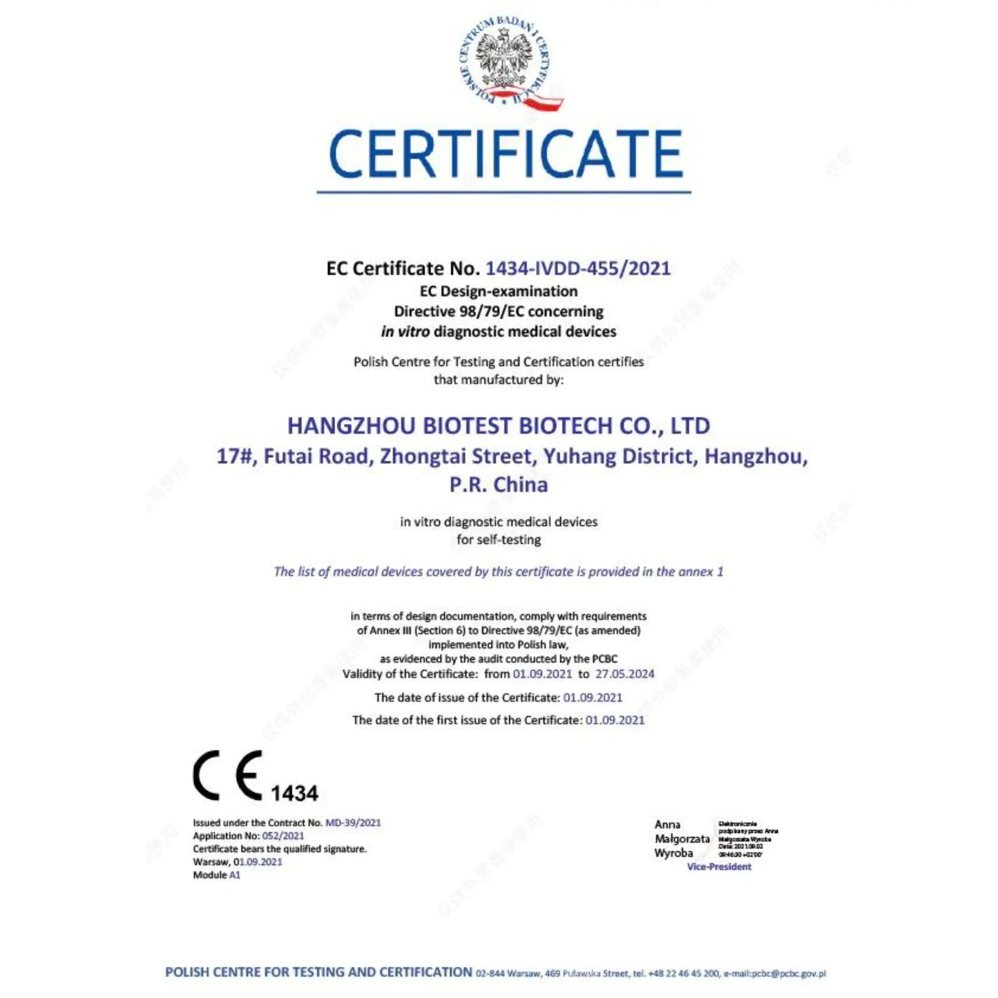 Biotest RightSign Schnelltest COVID-19 Antigen Test Hangzhou Biotest Biotech Co Ltd Schnelltests